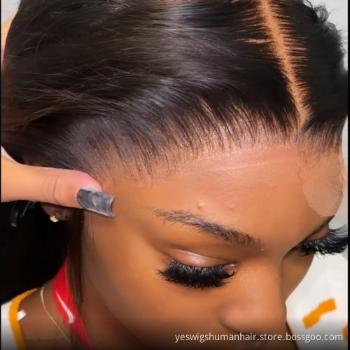 Raw Brazilian Straight Virgin Human Hair Lace Front Wig Cheap Full Hd Lace Frontal Wigs Pre Plucked For Black Women Human Hair